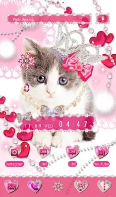 Princess Kitty Theme +HOME android App screenshot 0